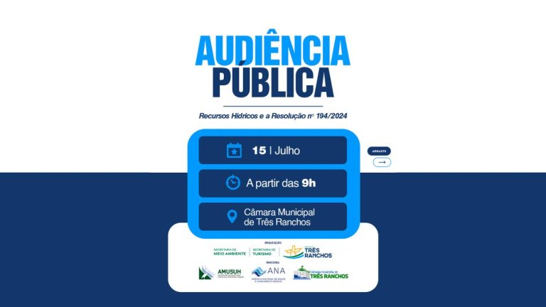 Três Ranchos e AMUSUH Promovem Audiência Pública Crucial para o Futuro da Bacia do Rio Paranaíba