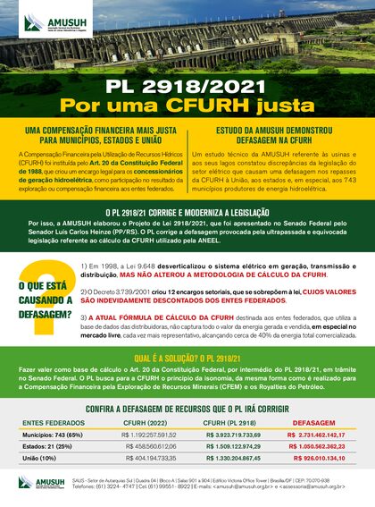 Capa de Flyer — CFURH, PL 2918/2021